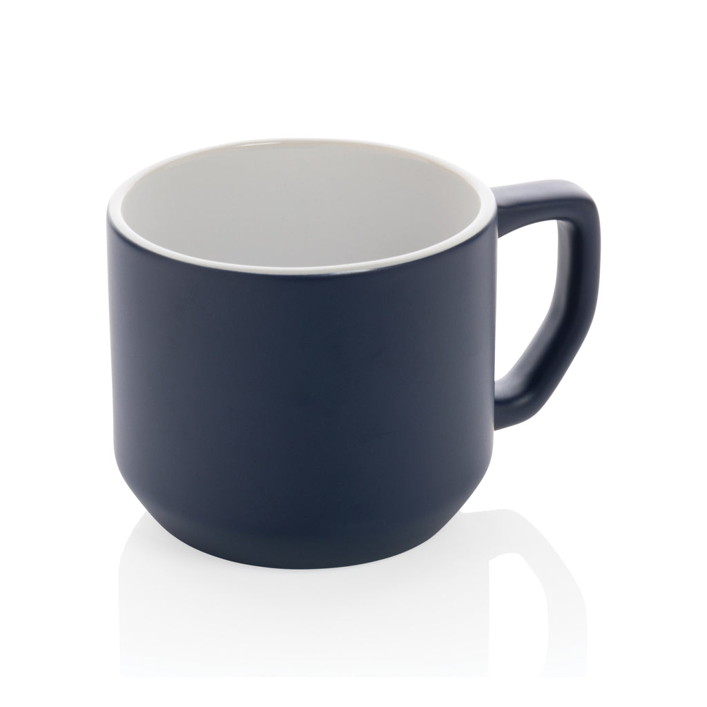 Keramische mok 350 ml met strak design, donkerblauw