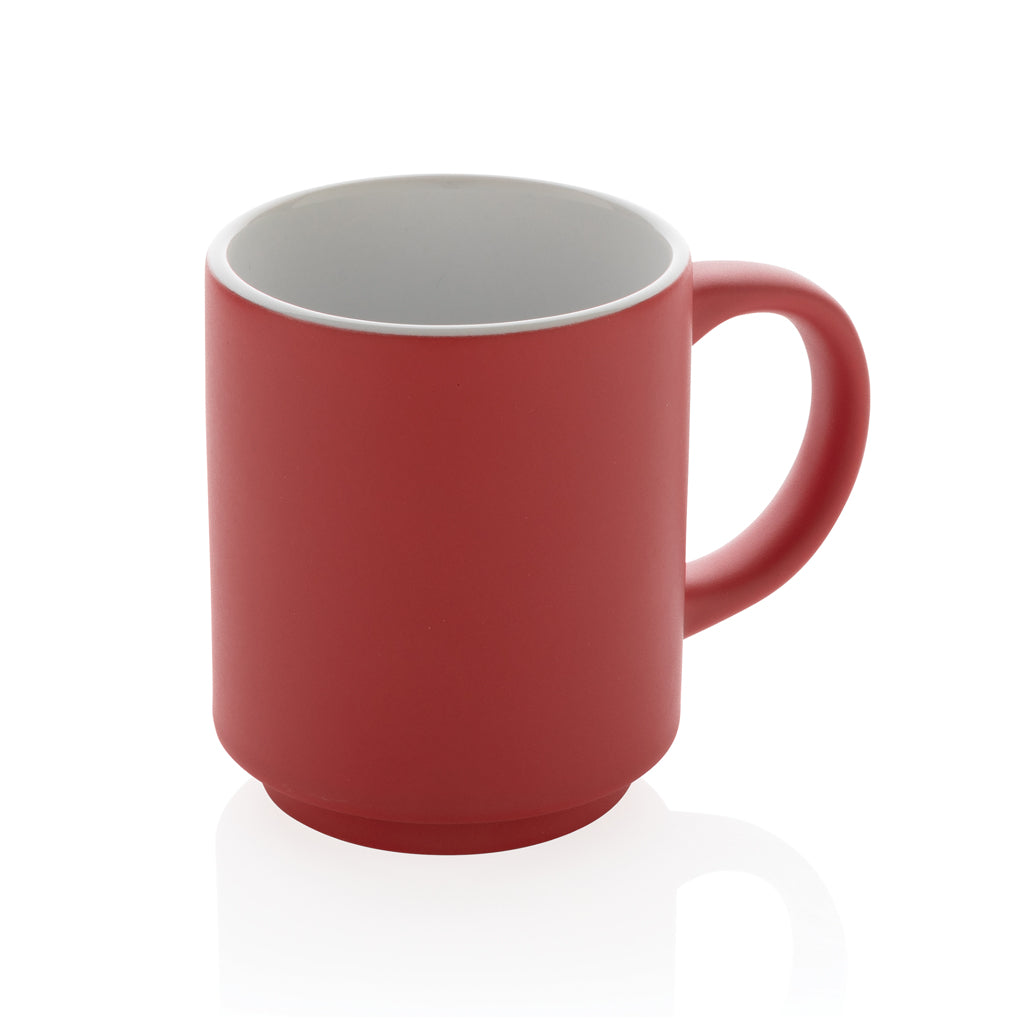 Stapelbare keramische mok 180 ml, rood