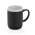 Keramische mok 300 ml met witte randdetail, zwart