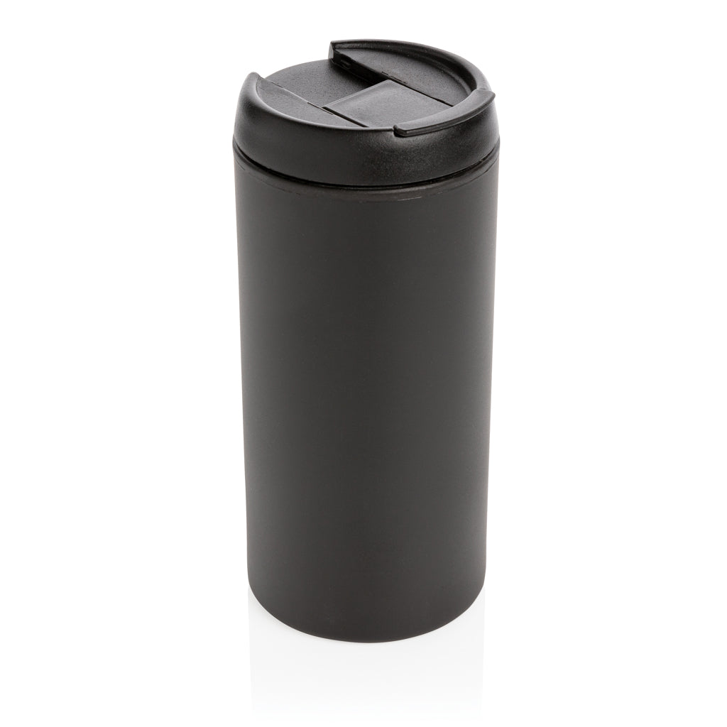 Koffiebeker 300 ml, klassiek model, gerecycled RVS, zwart