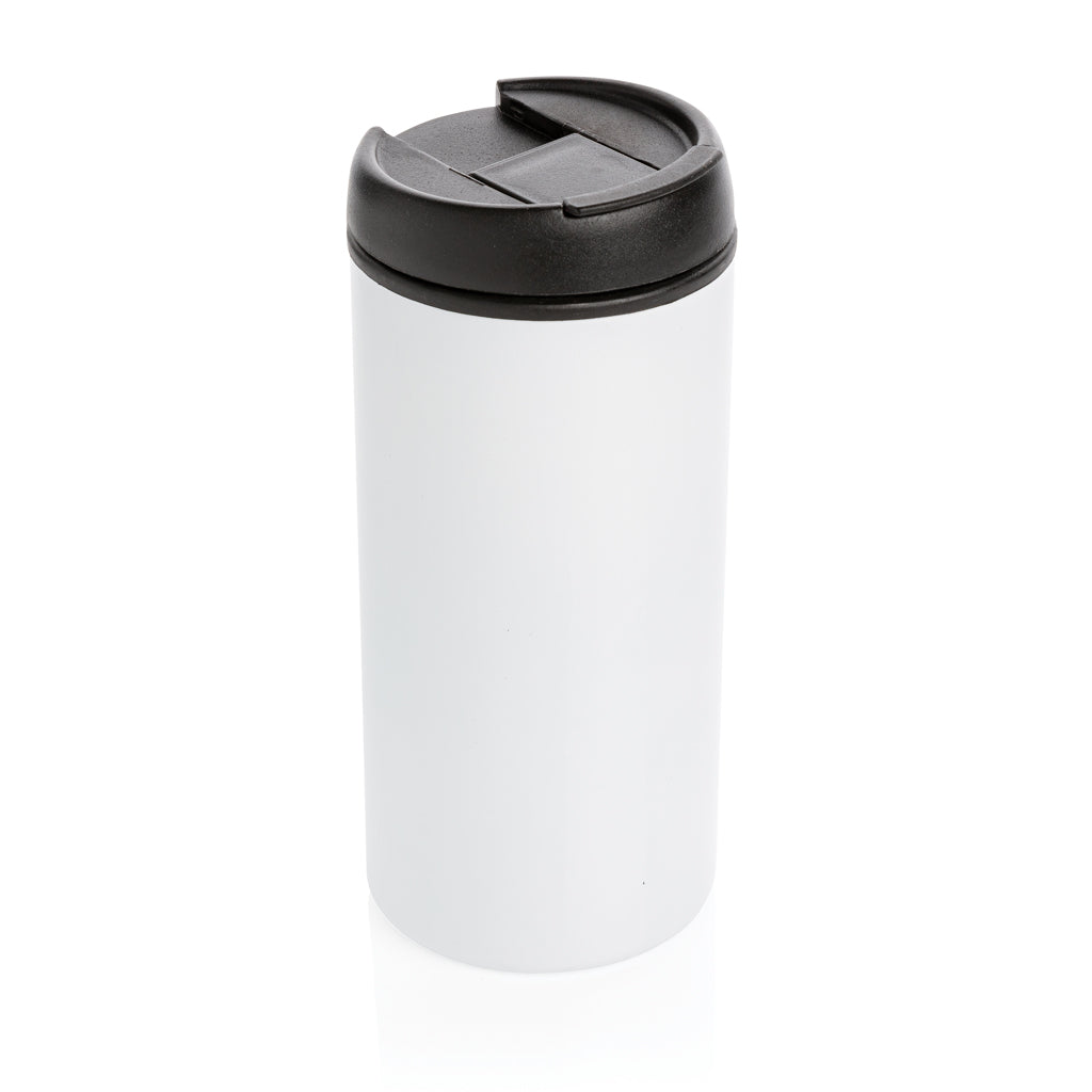 Koffiebeker 300 ml, klassiek model, gerecycled RVS, wit