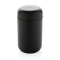 Reisbeker 360 ml met schroefdeksel, gerecycled RVS, zwart