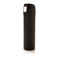 Thermosfles met afsluitbaar deksel, gerecycled RVS, zwart