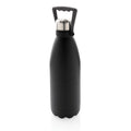 Vacuümfles 1,5 liter met handvat, gerecycled RVS, zwart