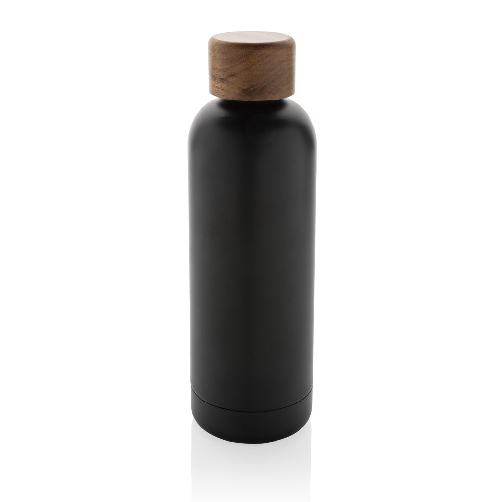 Vacuümfles 500 ml met acaciahouten deksel, zwart