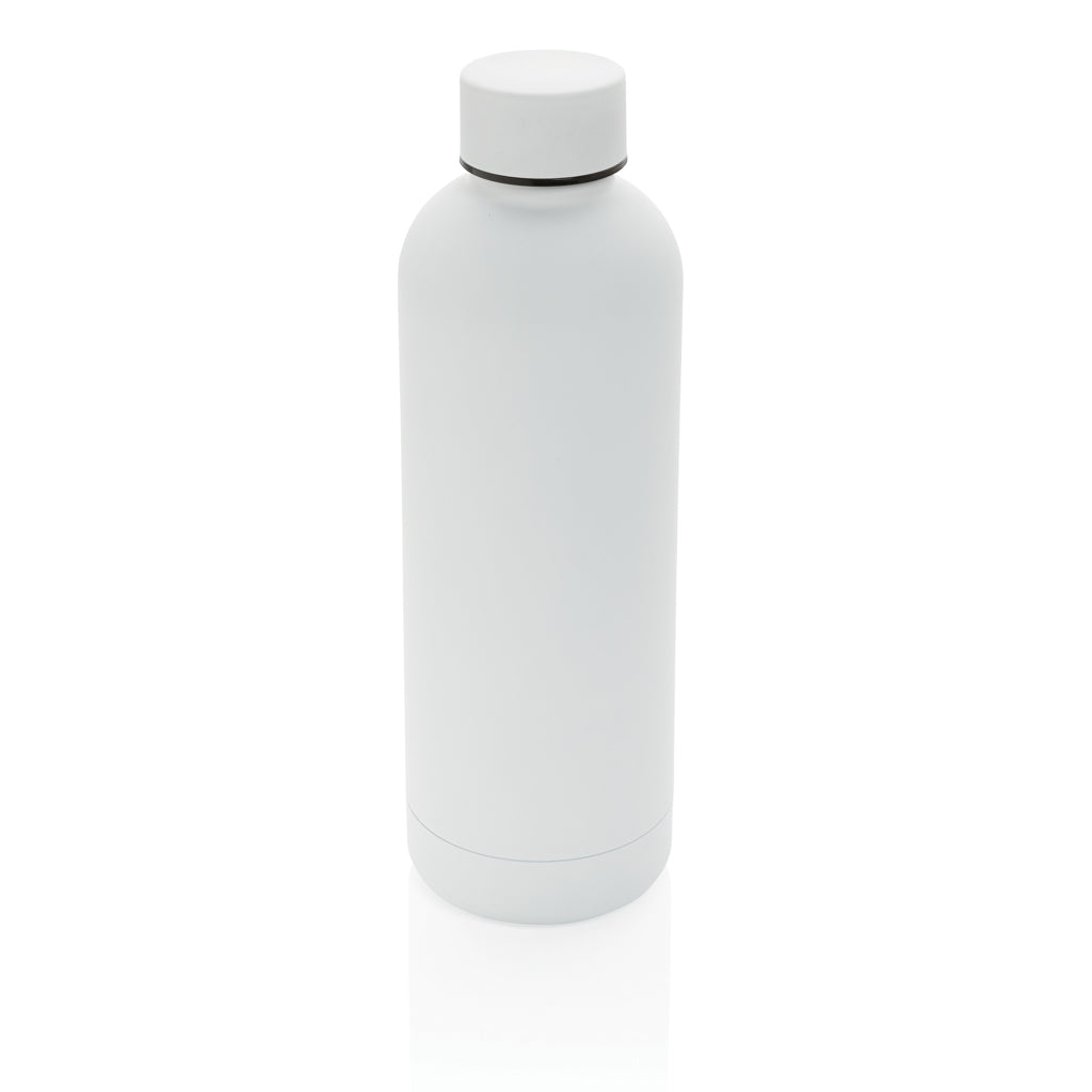 Vacuümfles 500 ml, minimalistisch design, gerecycled RVS, wit