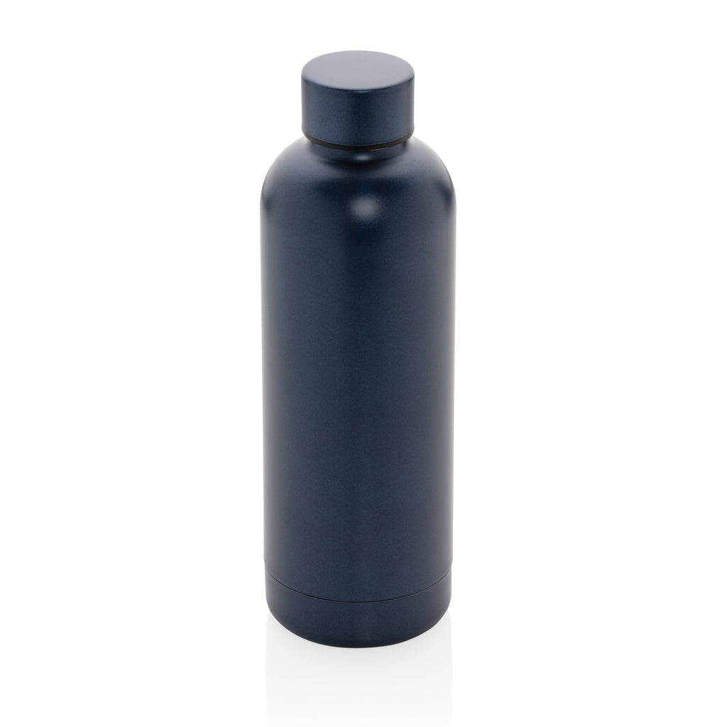 Vacuümfles 500 ml, minimalistisch design, gerecycled RVS, blauw