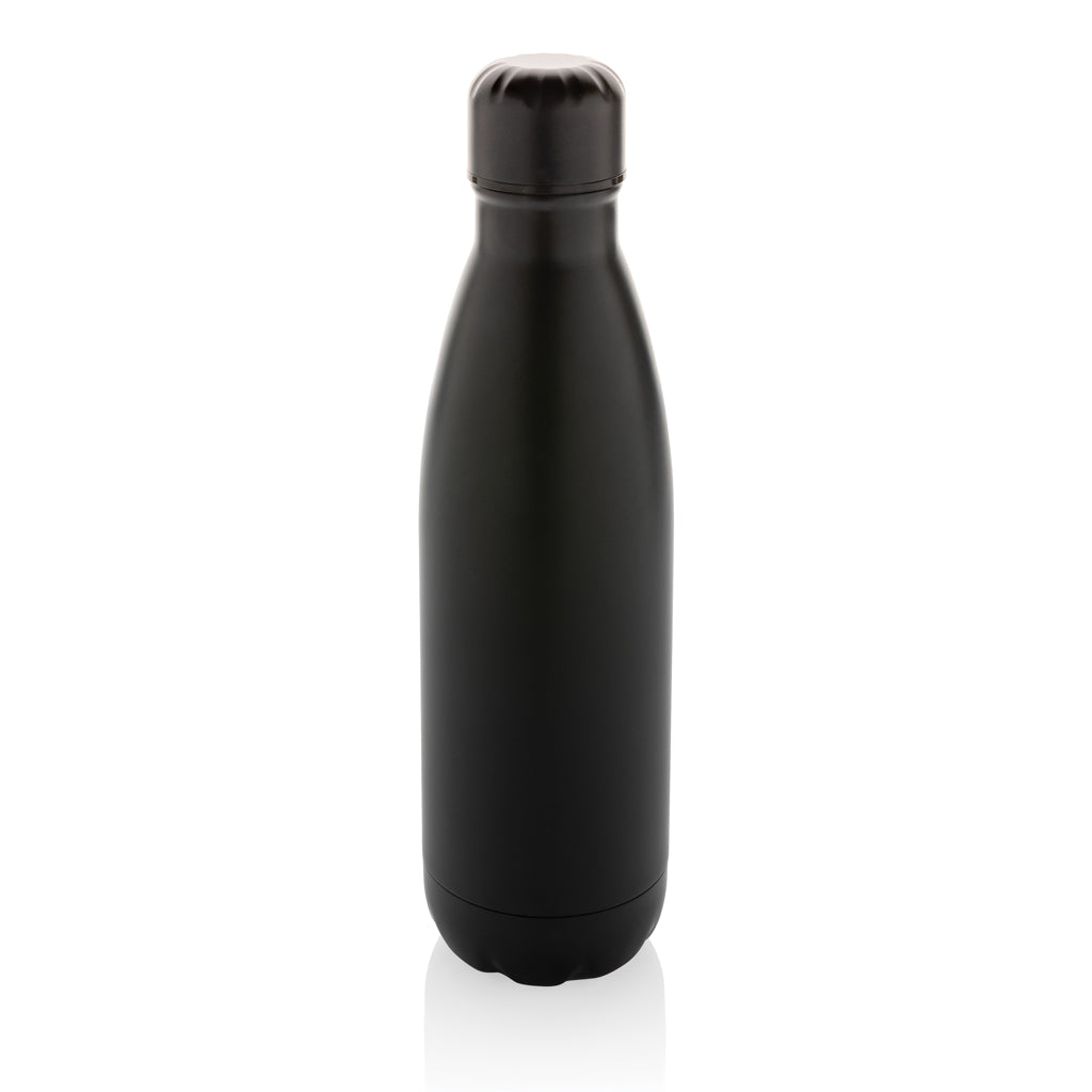 Enkelwandige waterfles 500 ml, gerecycled RVS, zwart