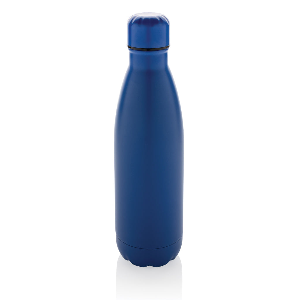Enkelwandige waterfles 500 ml, gerecycled RVS, blauw