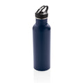 Sportfles 710 ml met sportdop, RVS, donkerblauw