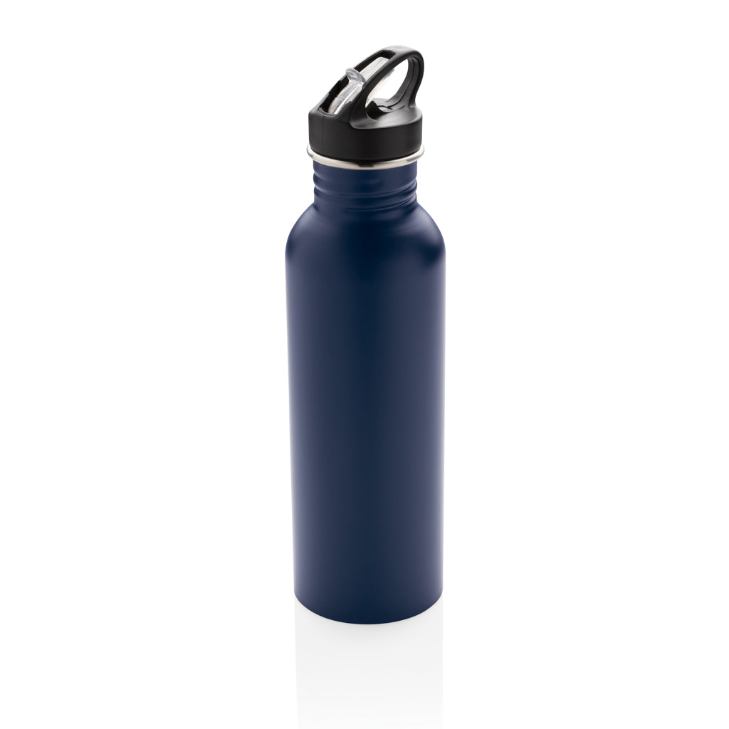 Sportfles 710 ml met sportdop, RVS, donkerblauw