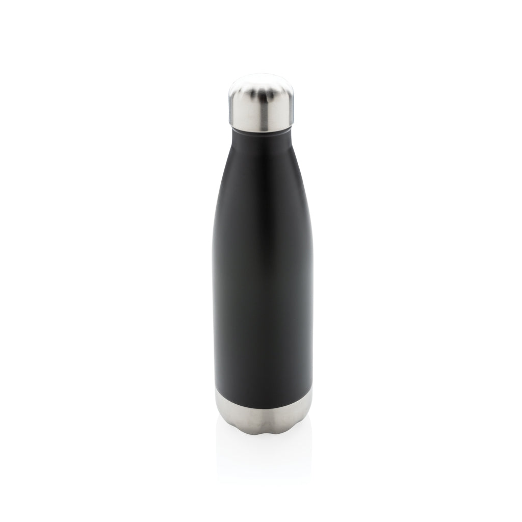 Vacuümfles 500 ml, effen afwerking, RVS, zwart