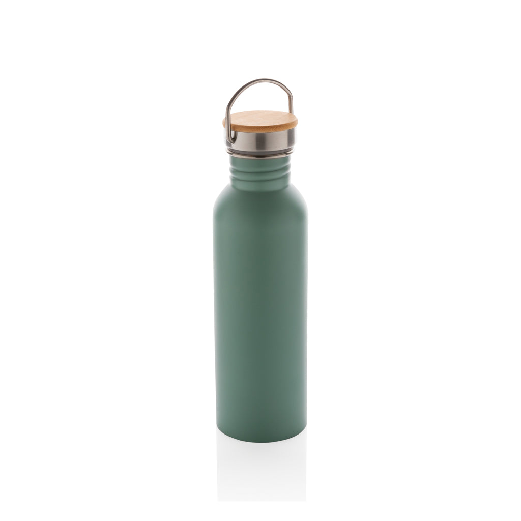 Drinkfles 710 ml RVS met bamboe deksel, groen