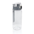 Afsluitbare waterfles, gerecycled PET, transparant