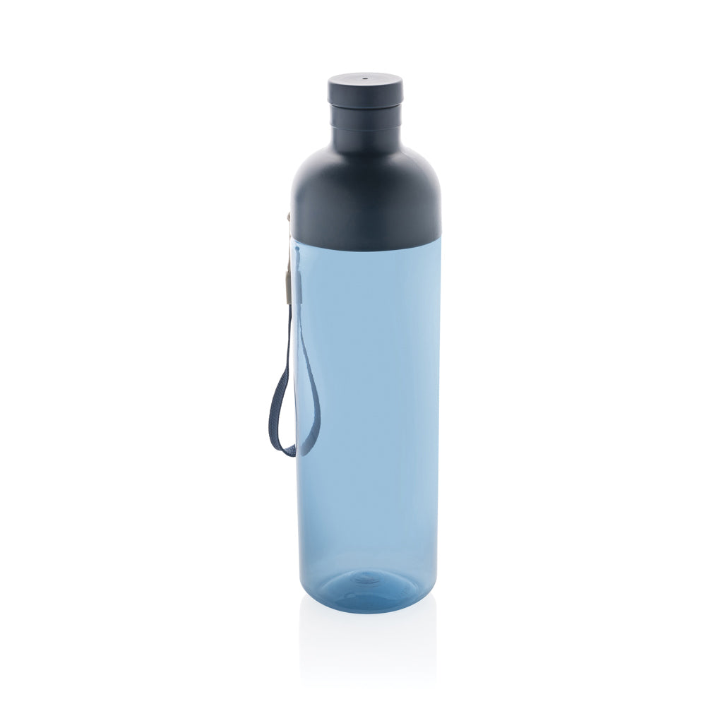 Waterfles 600 ml, transparante body met 2-in-1 dop, donkerblauw