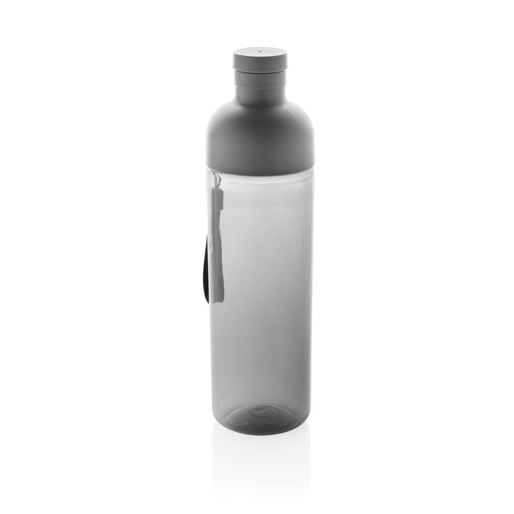 Waterfles 600 ml, transparante body met 2-in-1 dop, zwart