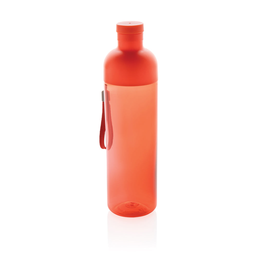 Waterfles 600 ml, transparante body met 2-in-1 dop, rood