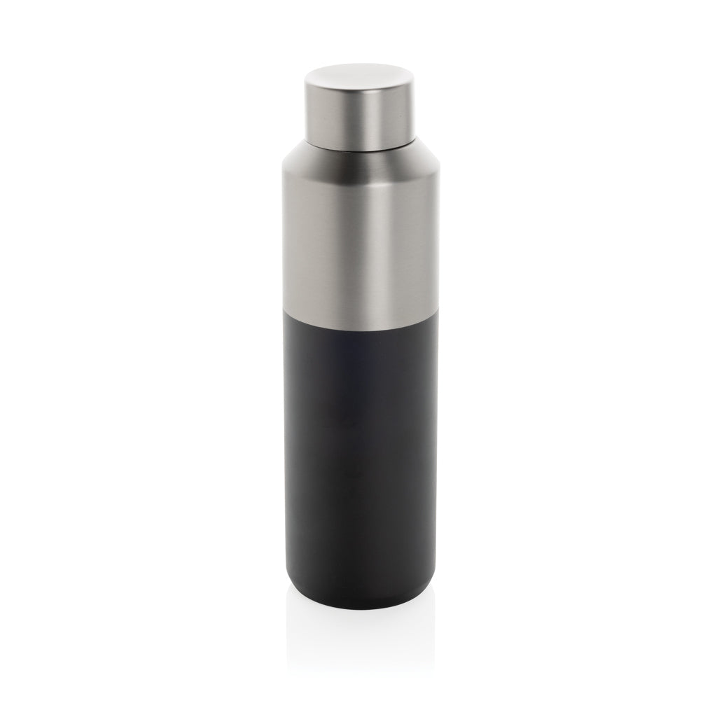 Vacuümfles 600 ml, tweekleurig half-om-half design, zwart