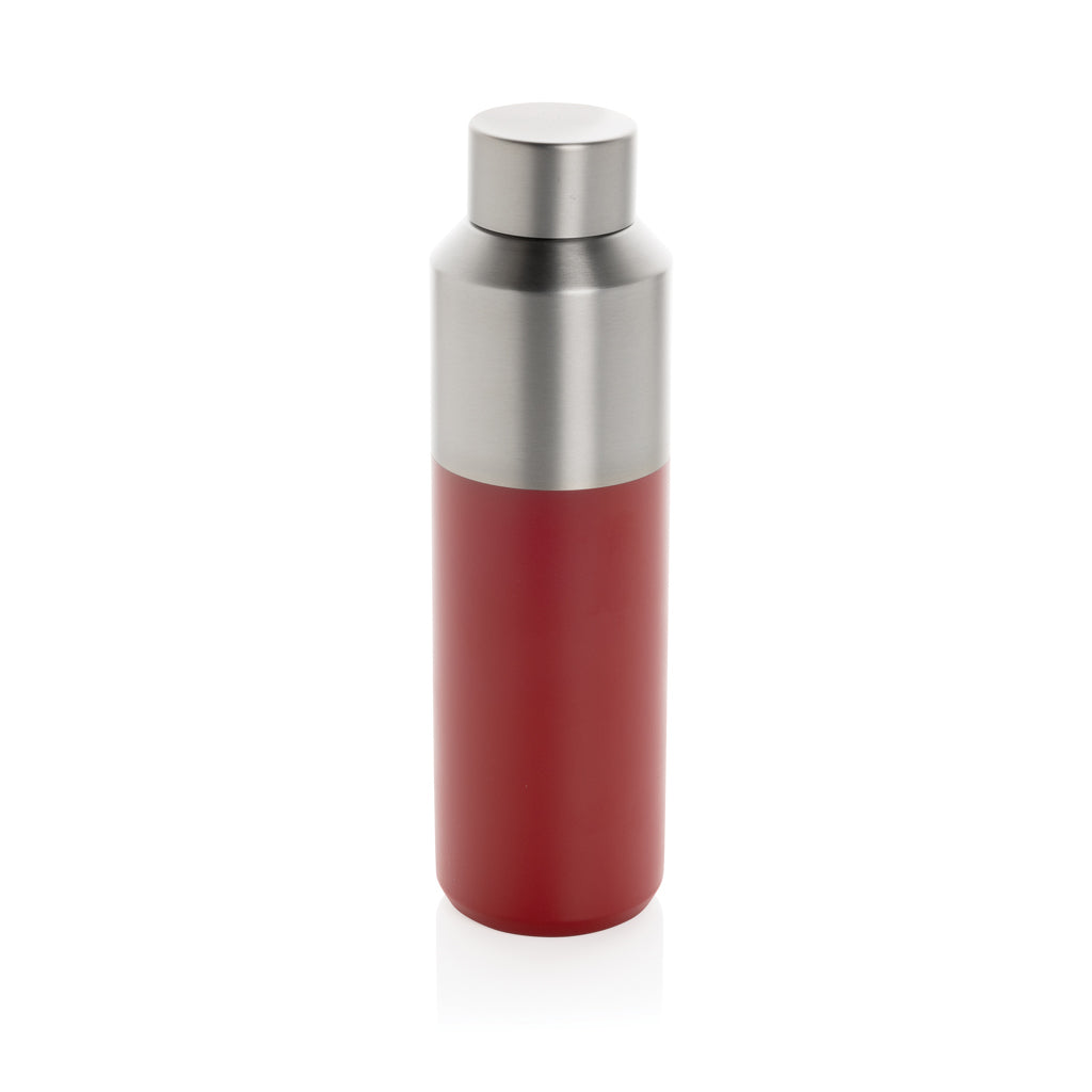 Vacuümfles 600 ml, tweekleurig half-om-half design, rood