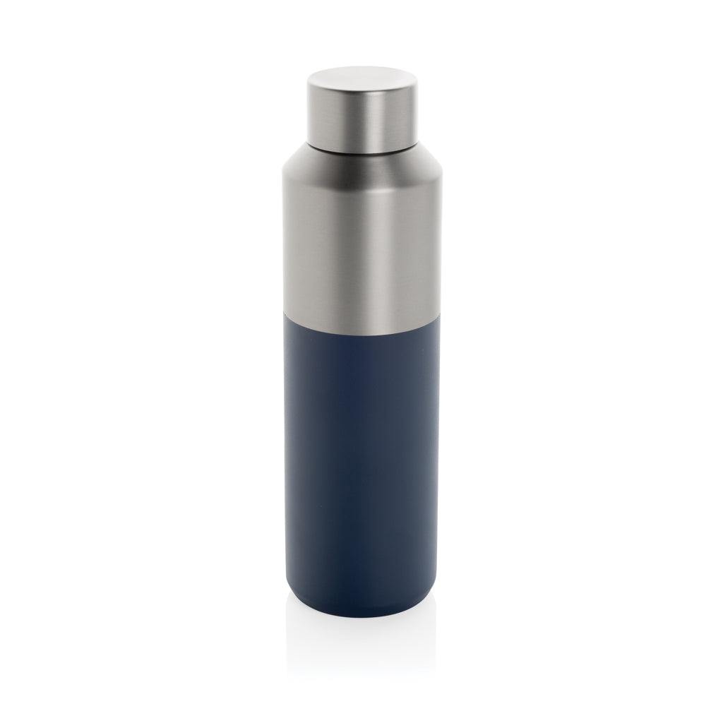 Vacuümfles 600 ml, tweekleurig half-om-half design, donkerblauw