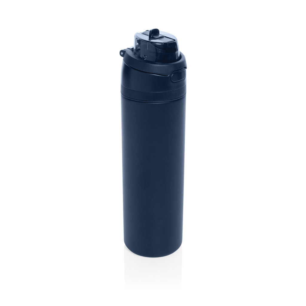 Waterfles 720 ml met rietje en klapdop, donkerblauw
