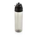 Waterfles 800 ml met rietje, gerecycled PET, zwart