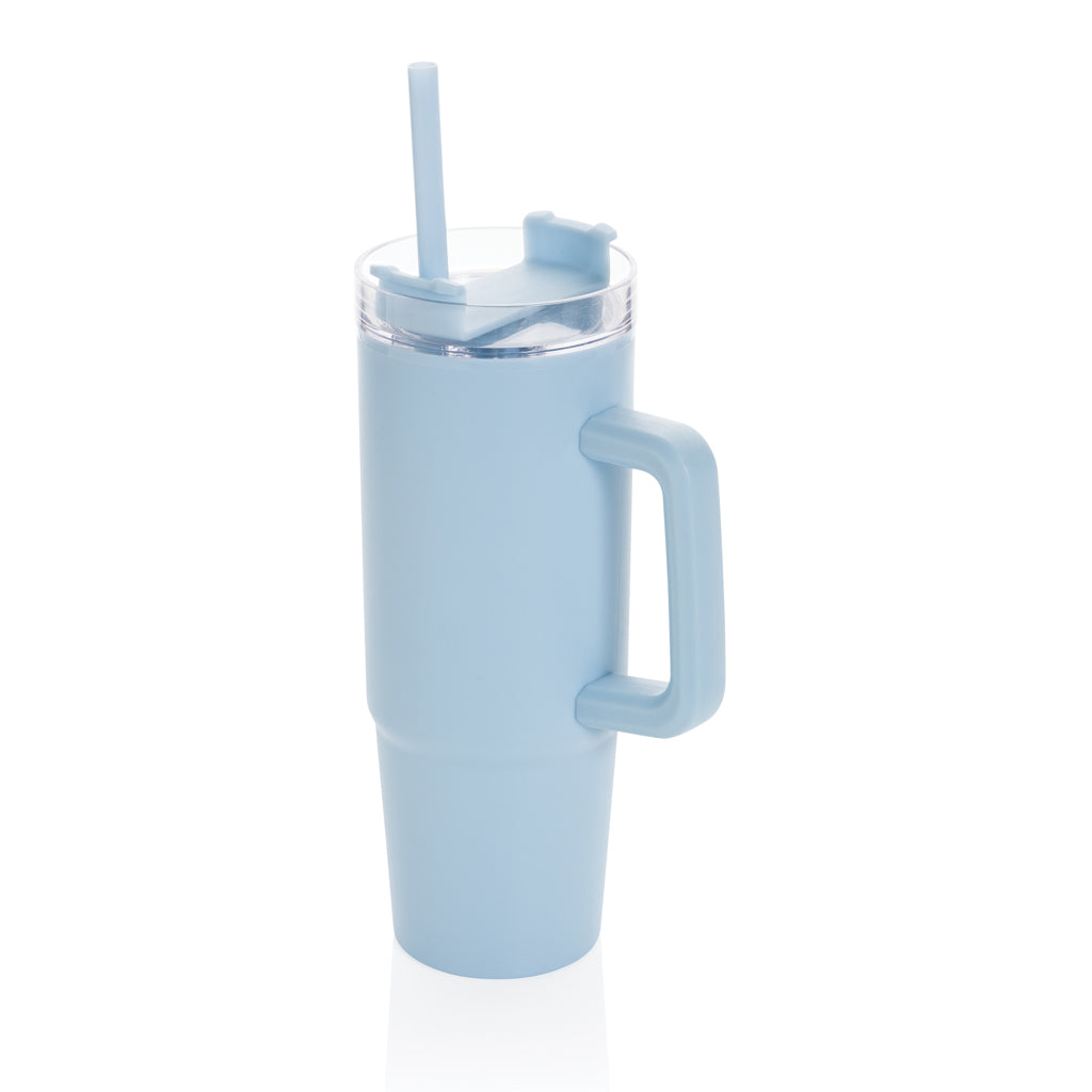 Tumbler 750 ml met draaibare deksel en handvat, lichtblauw
