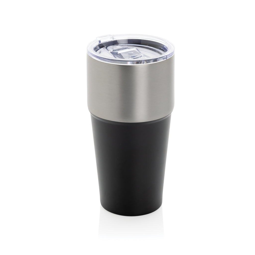 Beker 500 ml, tweekleurig half-om-half design, zwart