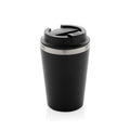Koffiebeker onderweg 350 ml, dubbelwandig, zwart