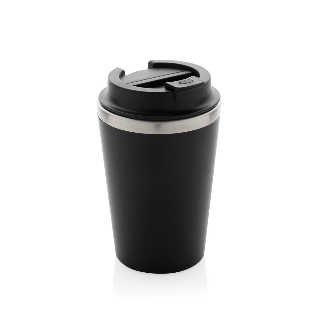 Koffiebeker onderweg 350 ml, dubbelwandig, zwart