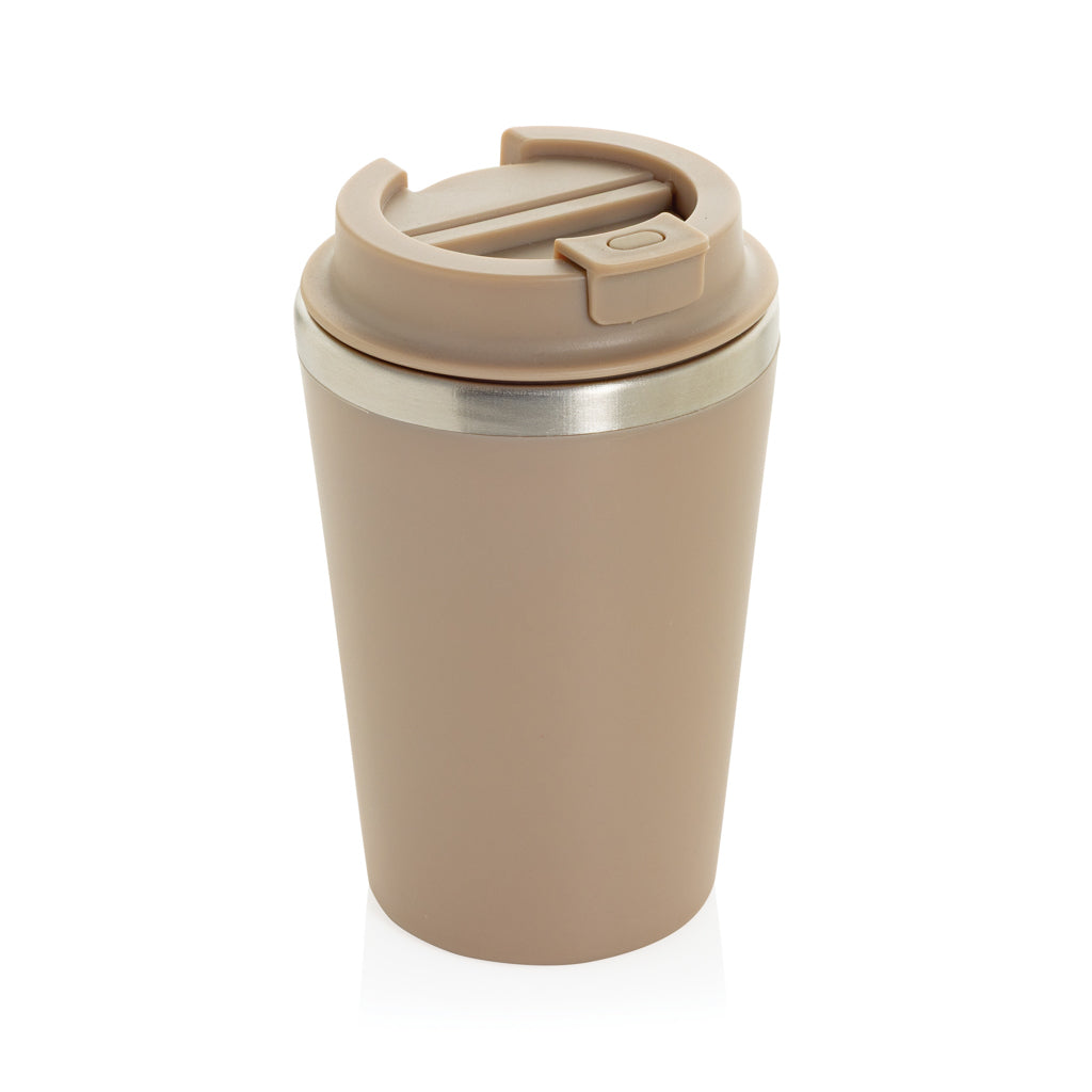 Koffiebeker onderweg 350 ml, dubbelwandig, greige