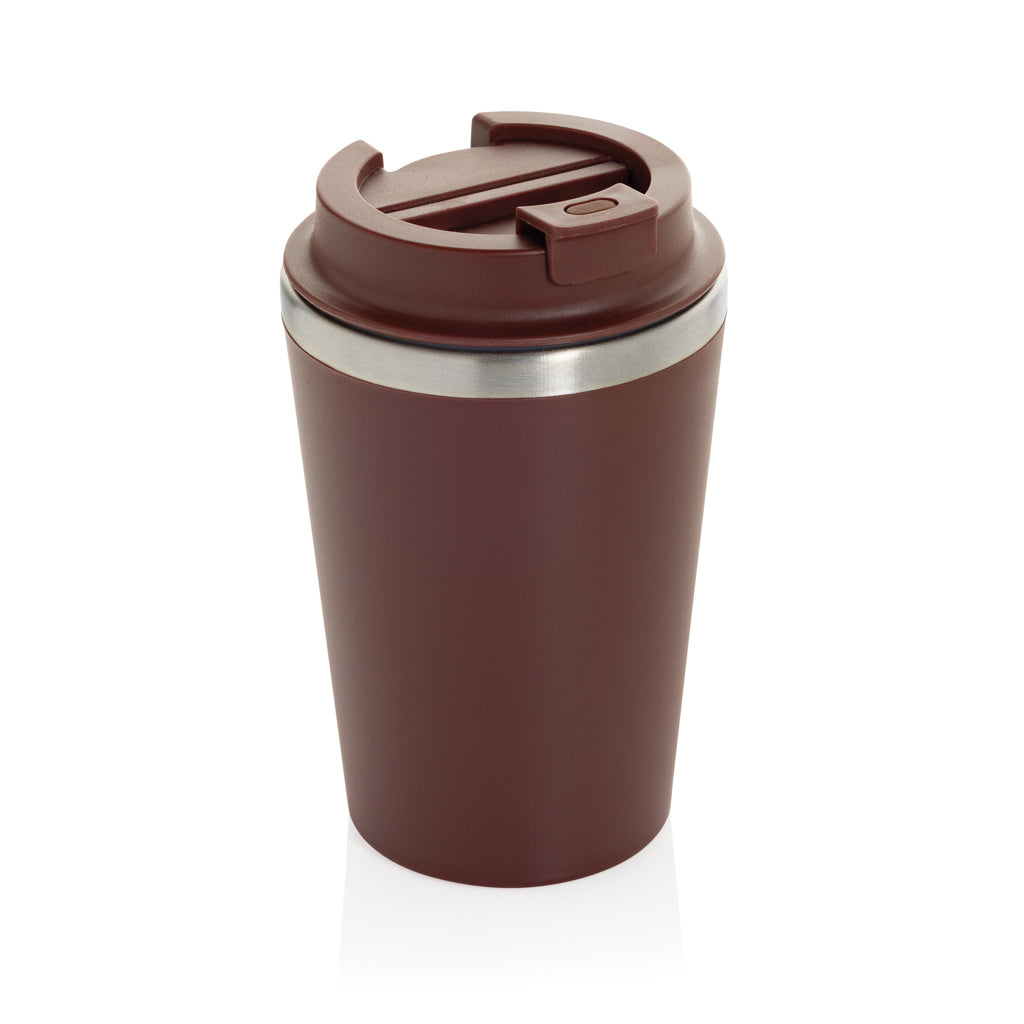 Koffiebeker onderweg 350 ml, dubbelwandig, rood