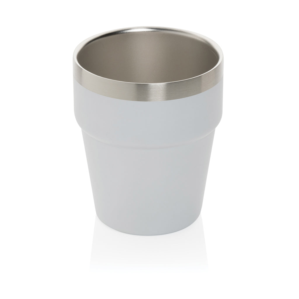Koffiebeker 300 ml, 100% gerecycled staal, wit