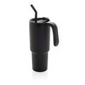 Beker 900 ml met draaibare deksel, rondom bedrukbaar, zwart