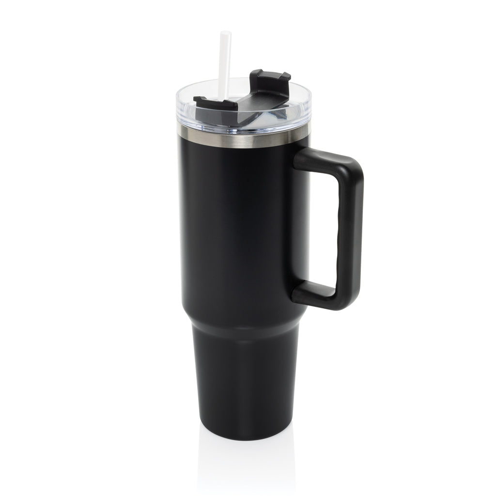 Grote tumbler 1200 ml met handvat, zwart
