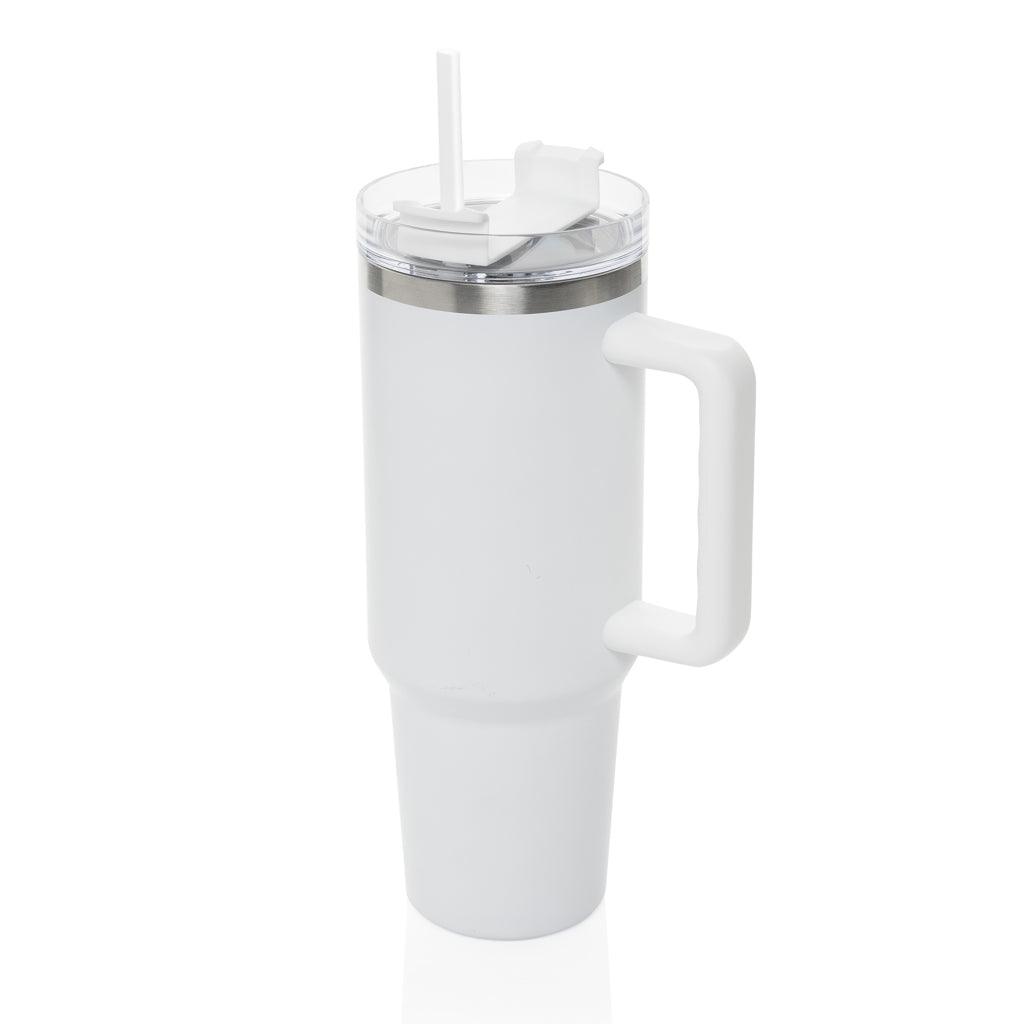 Grote tumbler 1200 ml met handvat, wit