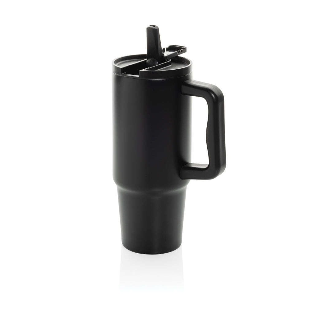 Beker 900 ml met flip-top tuit, zonder rietje, zwart
