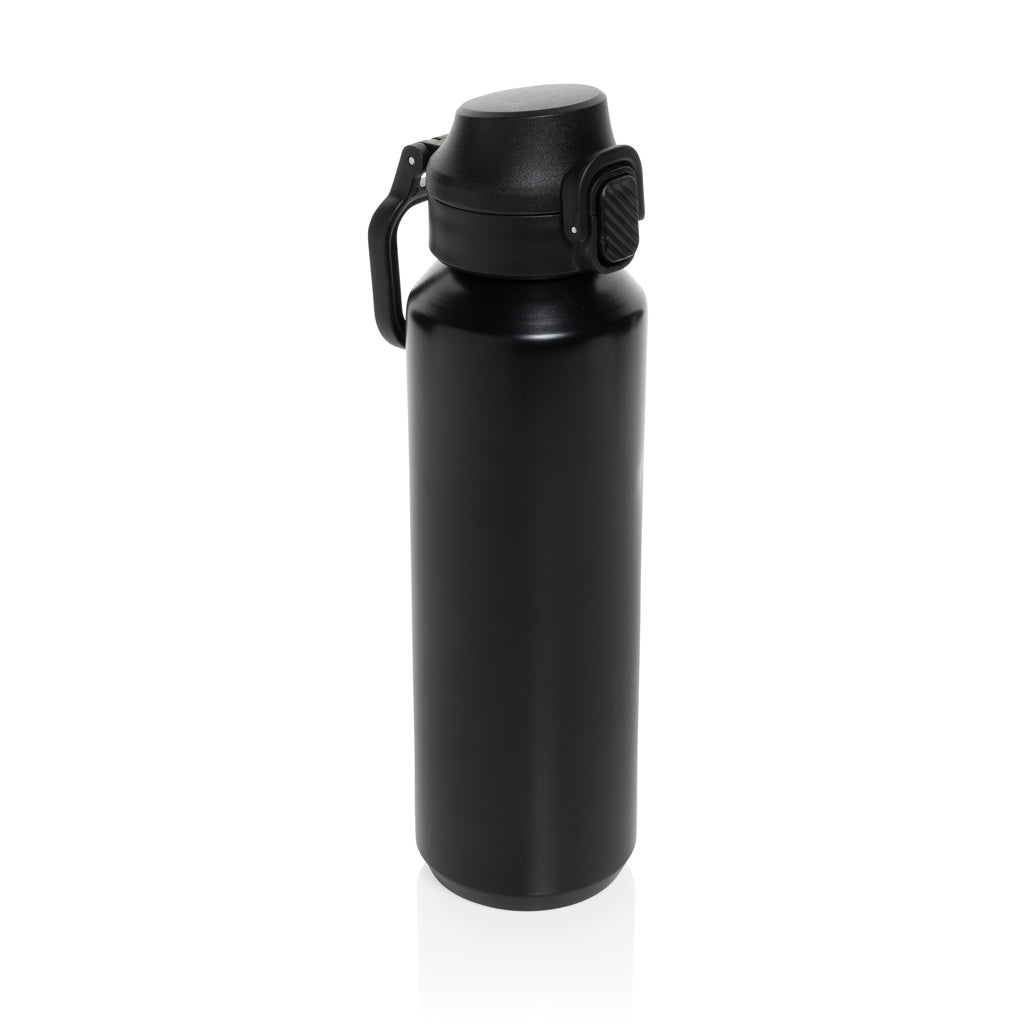 Sportfles 600 ml, enkelwandig met vergrendelbare dop, zwart