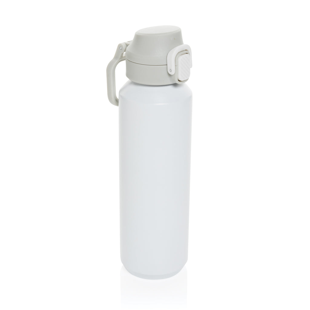 Sportfles 600 ml, enkelwandig met vergrendelbare dop, wit