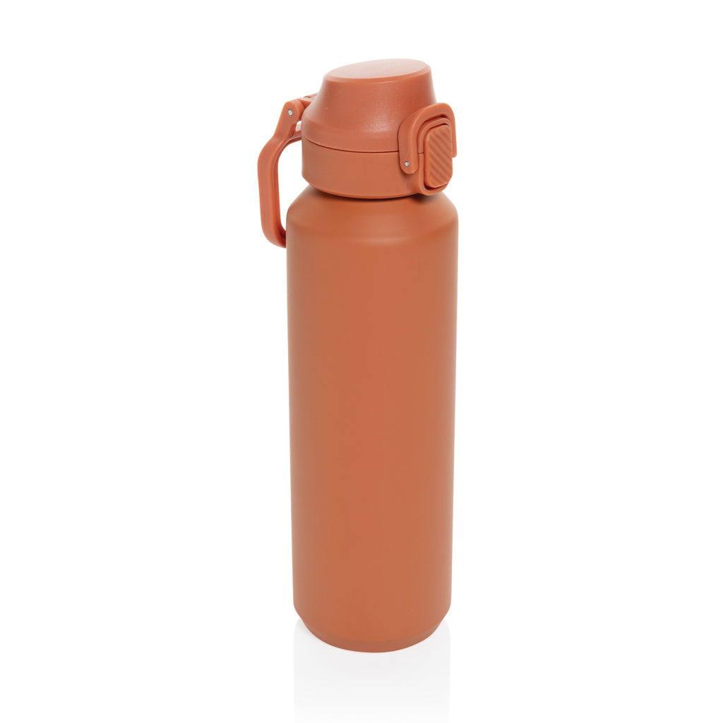 Sportfles 600 ml, enkelwandig met vergrendelbare dop, oranje