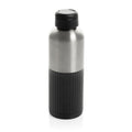 Waterfles 750 ml, geribbeld met handvat in de dop, zwart