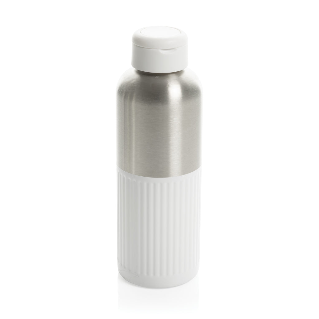 Waterfles 750 ml, geribbeld met handvat in de dop, wit