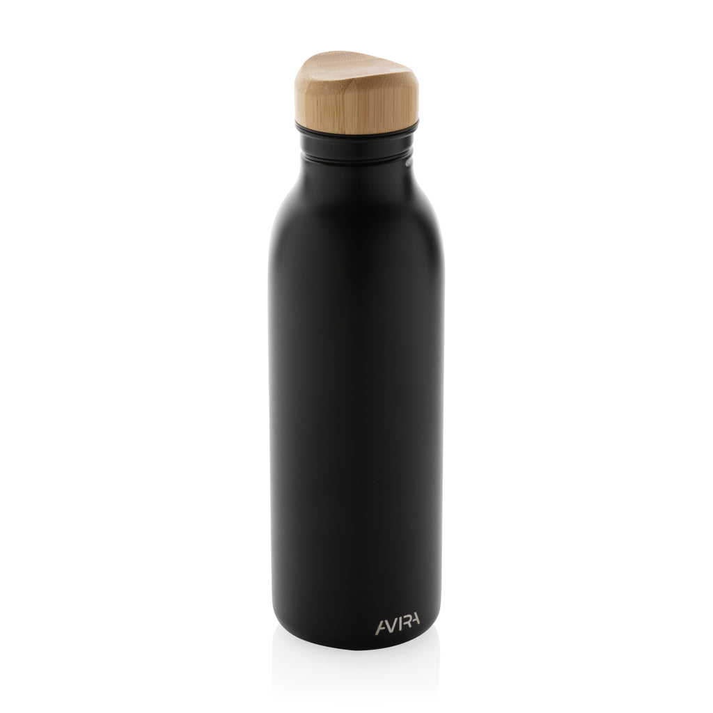 Enkelwandige waterfles 600 ml, licht van gewicht, zwart