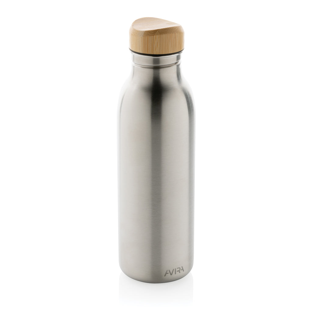 Enkelwandige waterfles 600 ml, licht van gewicht, zilver