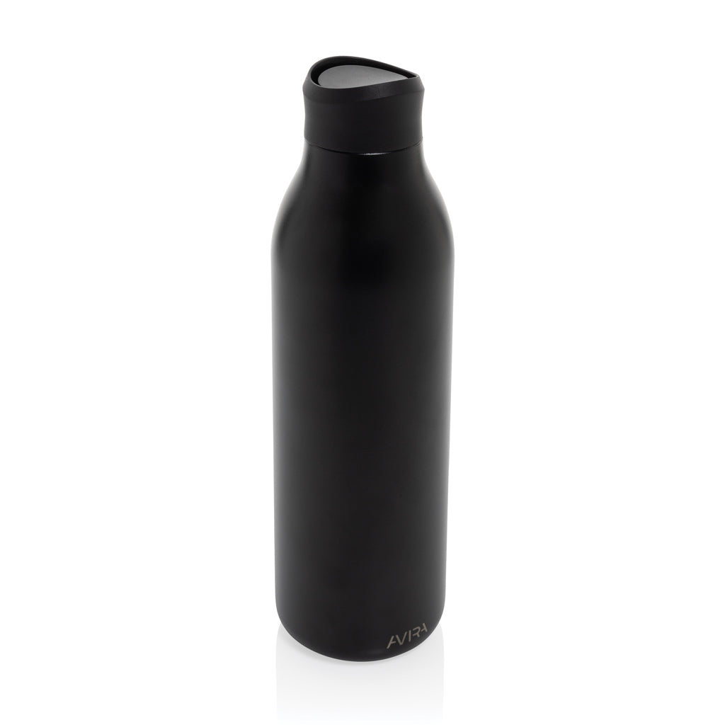 Waterfles 600 ml, 360 graden te drinken, zwart