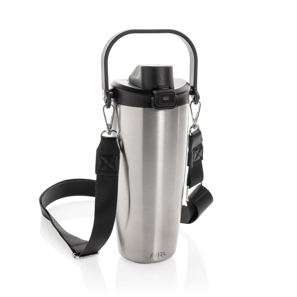 Tumbler 600 ml om crossbody te dragen, zilver