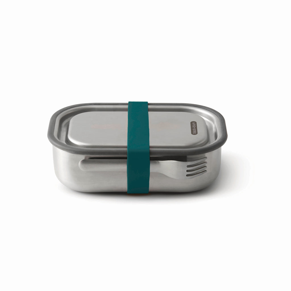 RVS lunchbox groot, ook geschikt voor oven en vriezer, turquoise