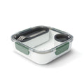 Lunchbox met binnencontainer en sauspotje, olijfgroen