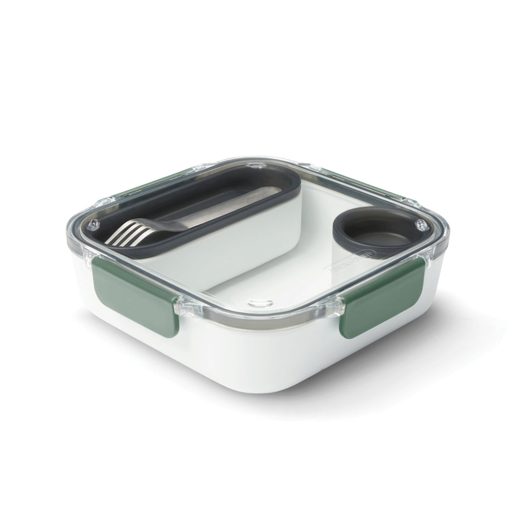Lunchbox met binnencontainer en sauspotje, olijfgroen