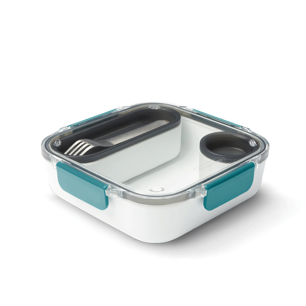 Lunchbox met binnencontainer en sauspotje, turquoise
